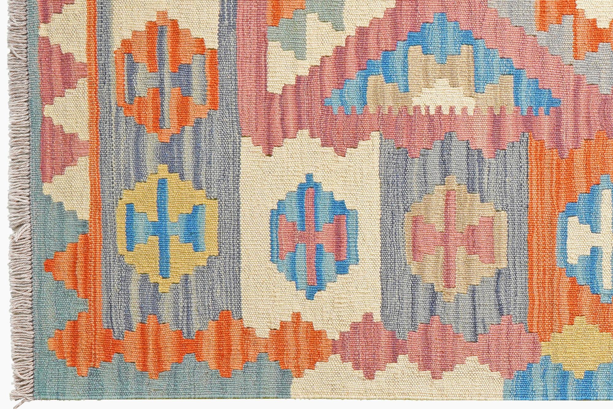 Kelim Gashgai Teppich Wolle Rosa 1