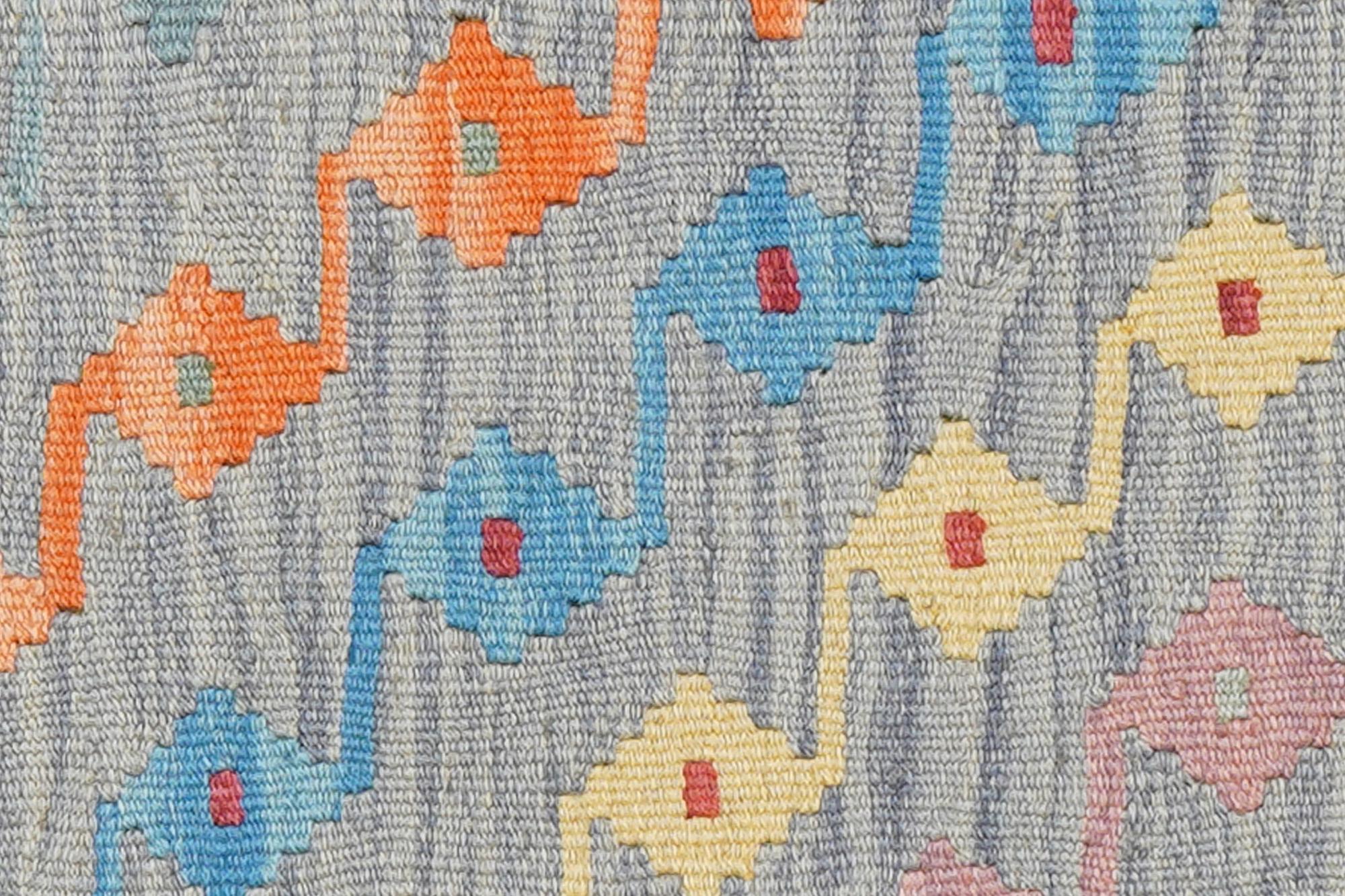 Kelim Gashgai 192x85cm Grigio 3