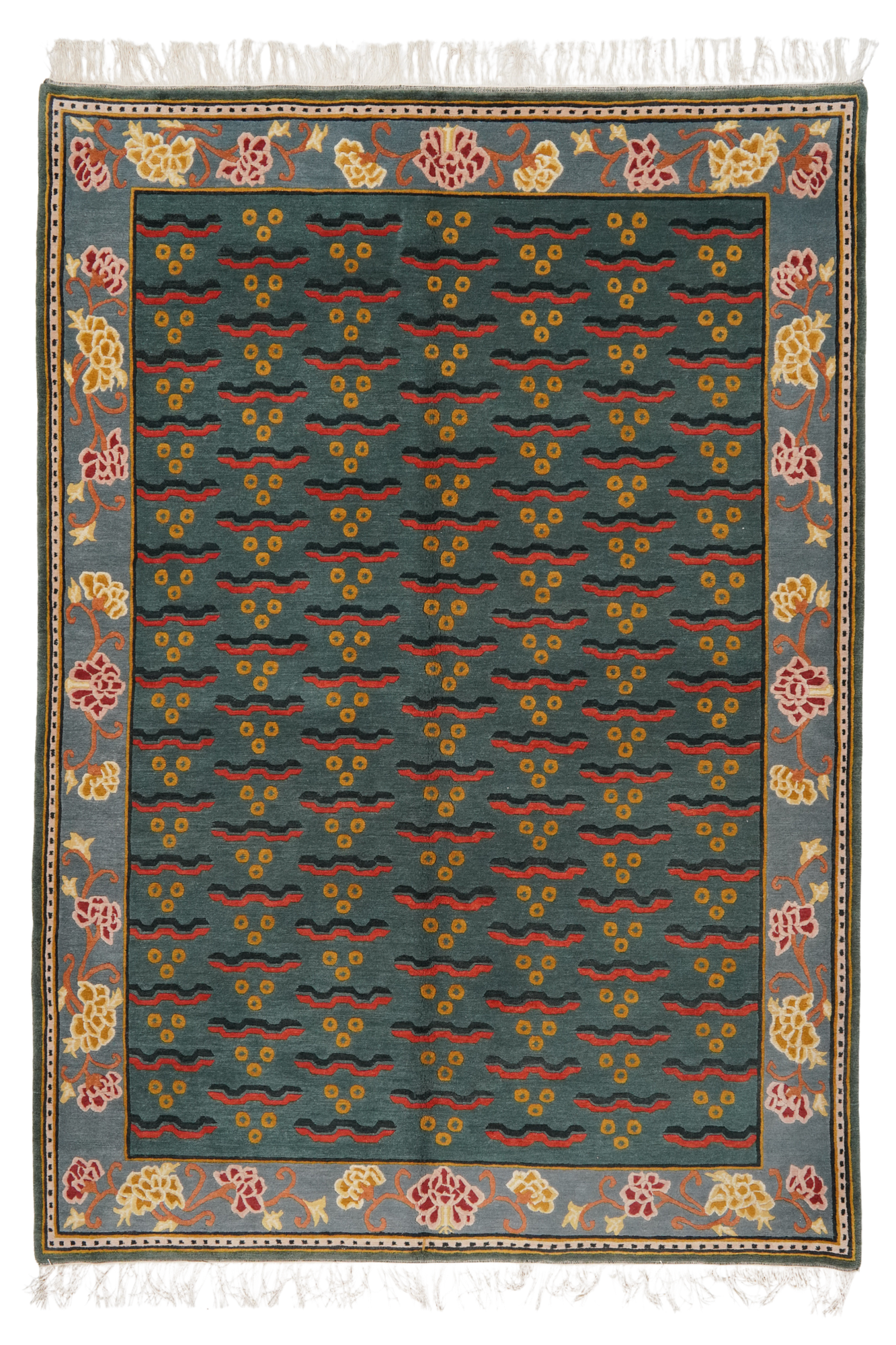 Nepal Uma Teppich Wolle Grün 0