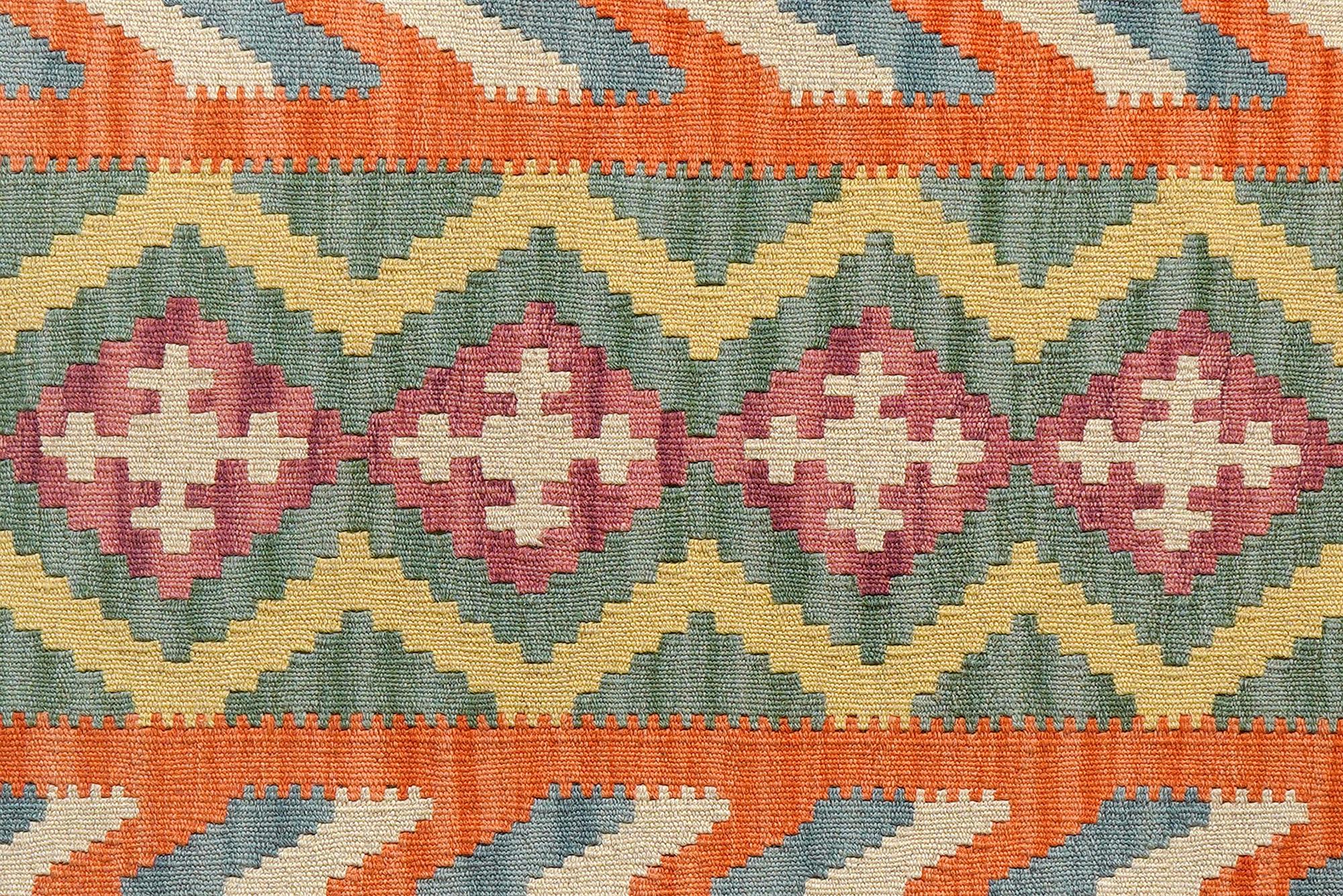 Kelim Gashgai Teppich Wolle Grün 3