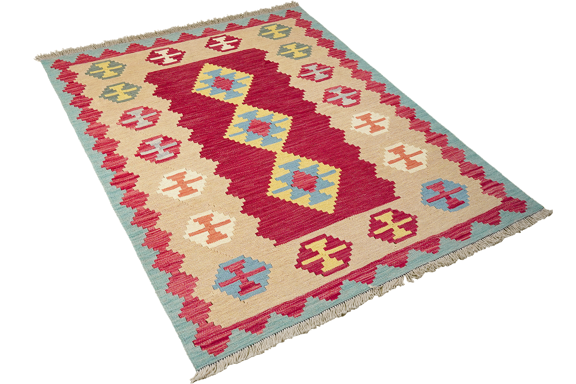 Tappeto Kilim Gashgai Lana Rosso 2