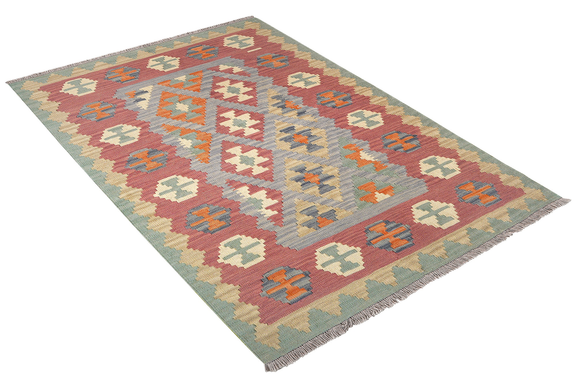 Kelim Gashgai Teppich Wolle Blau 2