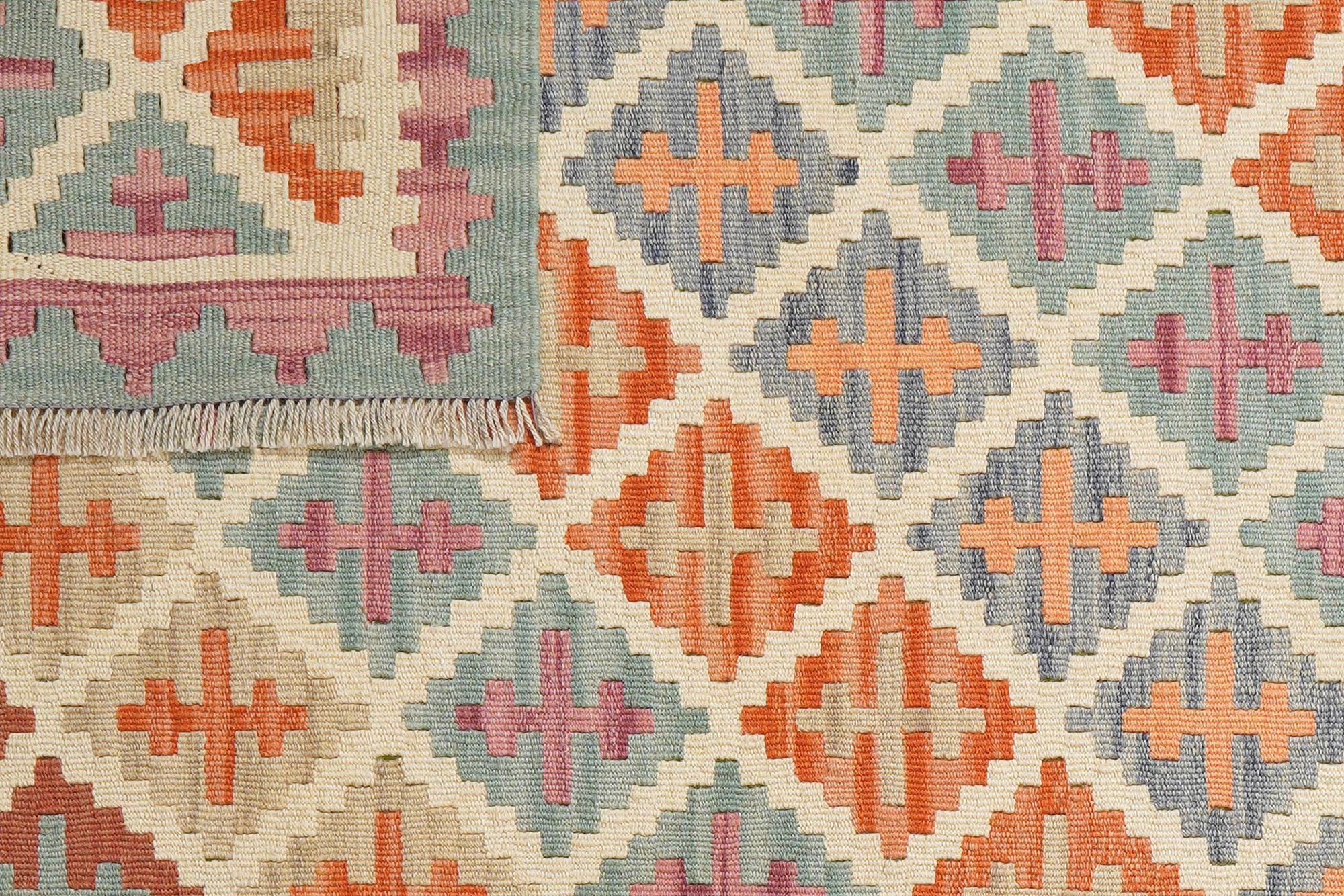 Kelim Gashgai Teppich Wolle Grau 4