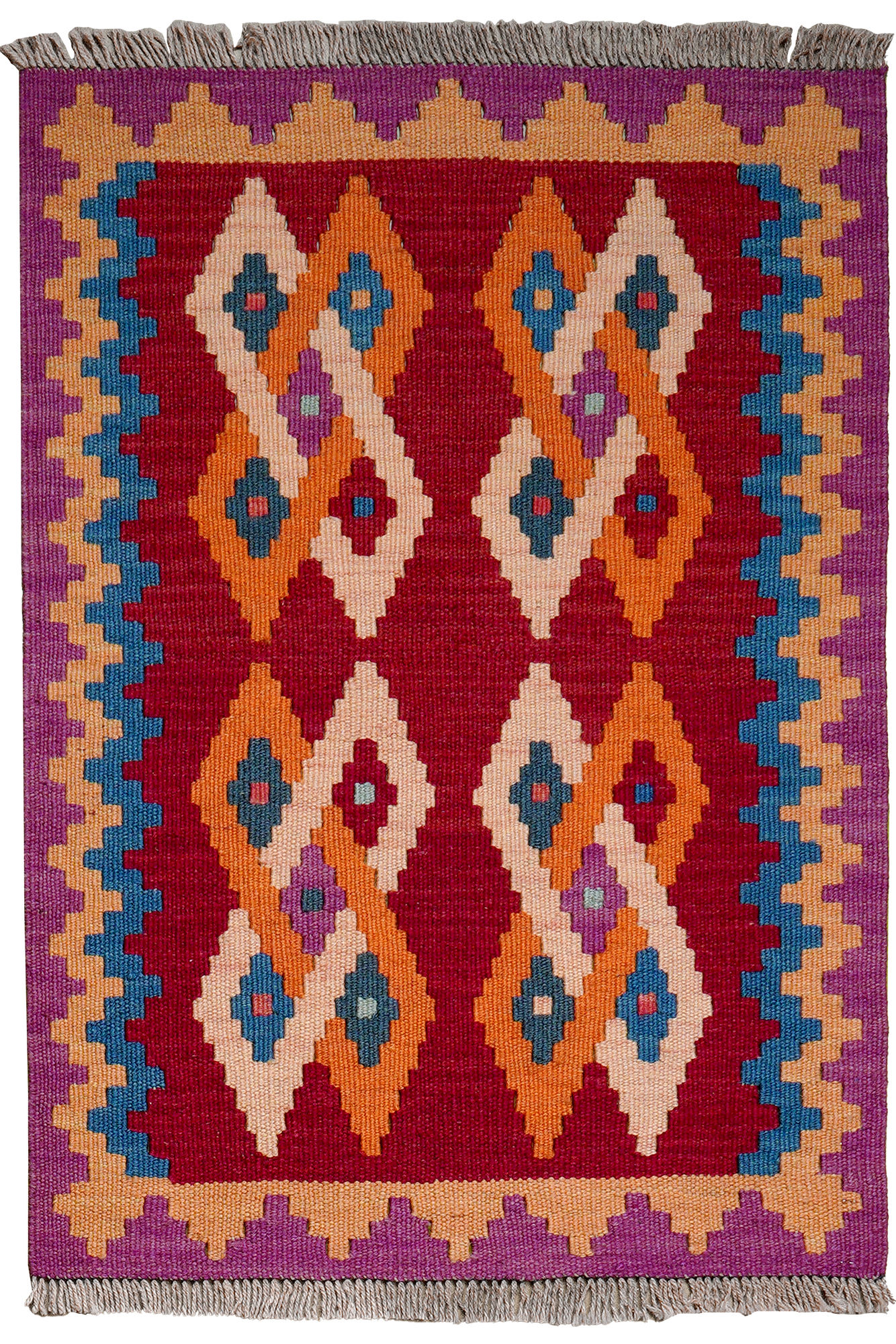 Kelim Gashgai Teppich Wolle Rot 0