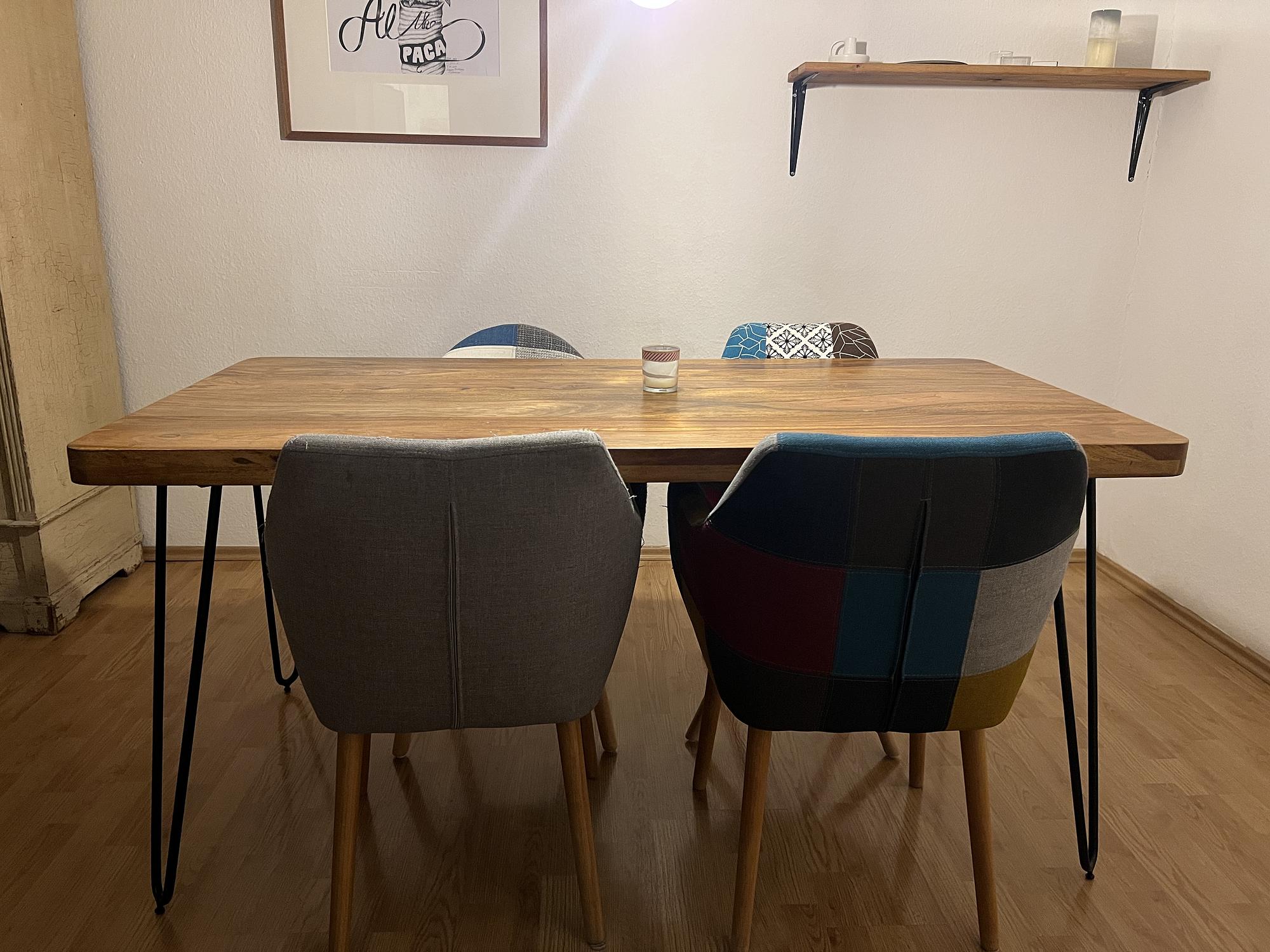 Dining table Oak Hairpin Legs Brown 2
