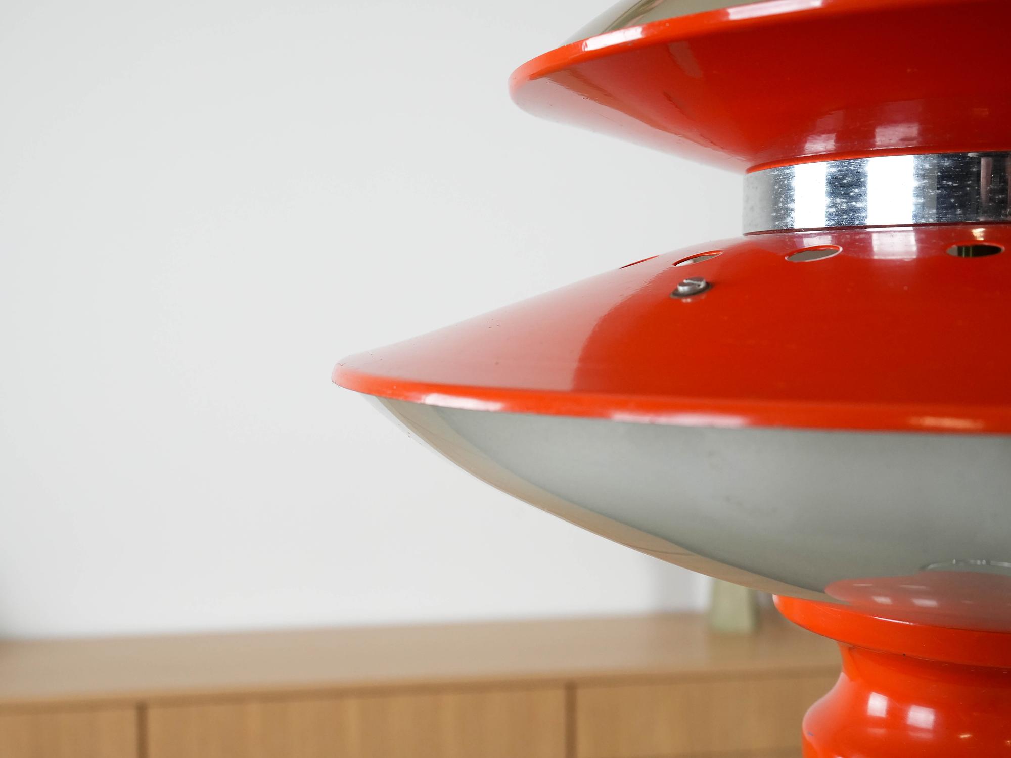 Hanging lamp Metal Orange 1970s 6