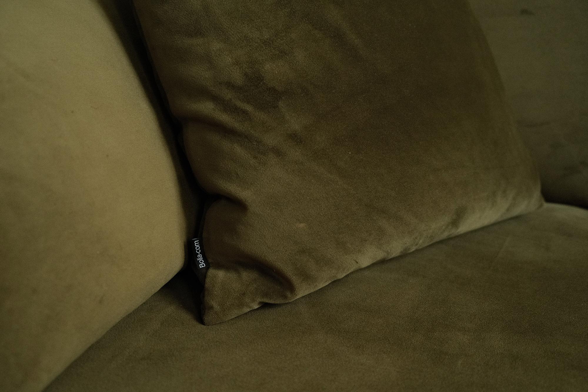 3-seater Scandinavia sofa and ottoman velvet dark green 8