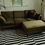 3-seater Scandinavia sofa and ottoman velvet dark green 5
