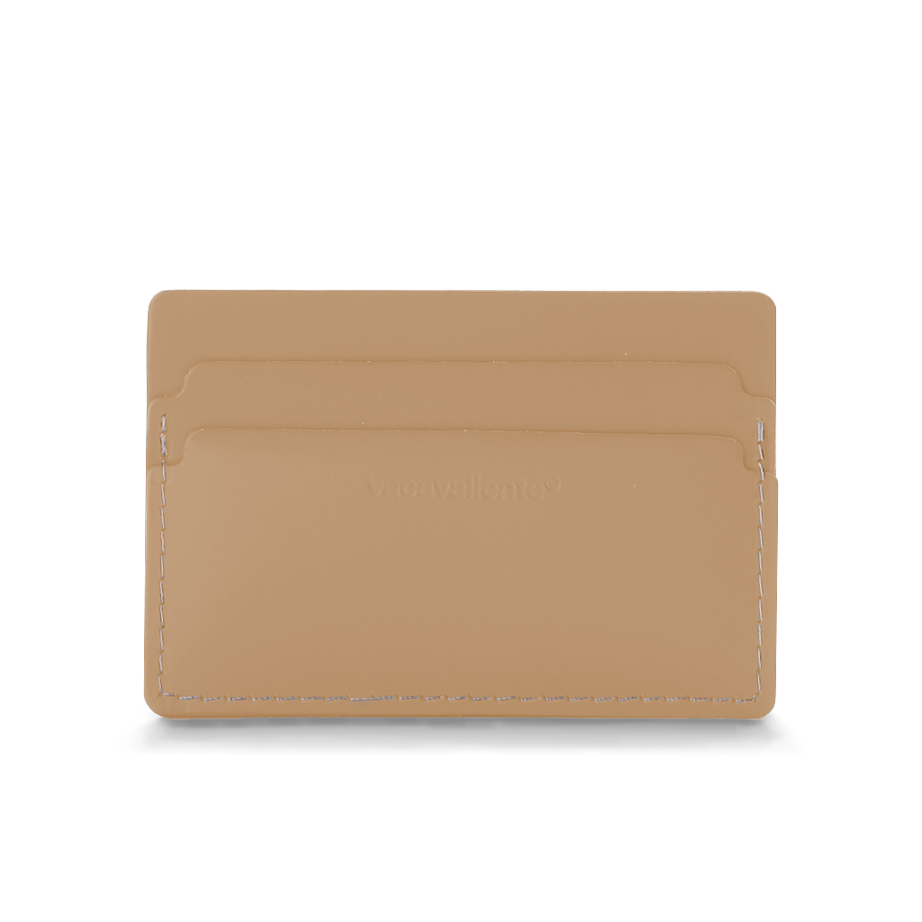 Kartenhalter 100% Recyceltes Leder Ingwer 1