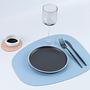 Stone Tischset 100% Recyceltes Leder Hellblau 2