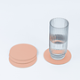 4x Coaster Round Pink 2