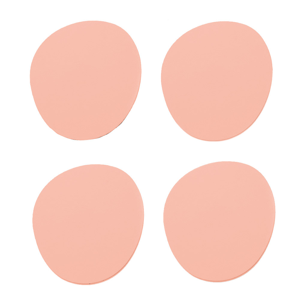 4x Stone Coasters 100% Recycled Leather Pink 1