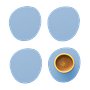4x Stone Coasters 100% Recycled Leather Light Blue 0
