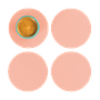 4x Coaster Round Pink 0