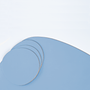4x Stone Coasters 100% Recycled Leather Light Blue 3
