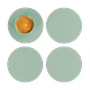4x Untersetzer Rund 100% Recyceltes Leder Mint 0