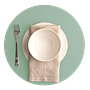Tischset Rund 100% Recyceltes Leder Mint 0