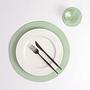 Placemat Round 100% Recycled Leather Mint 4