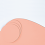 4x Stone Coasters 100% Recycled Leather Pink 3