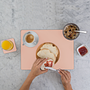 Placemat Rectangular 100% Recycled Leather Pink 3