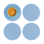 4x Sottobicchieri Rotondi 100% Pelle Riciclata Azzurro 0