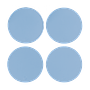 4x Coasters Round 100% Recycled Leather Light Blue 1