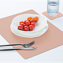 4x Coasters Square 100% Recycled Leather Pink 3