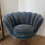Trapezium Chair Velvet Turquoise Gold 1