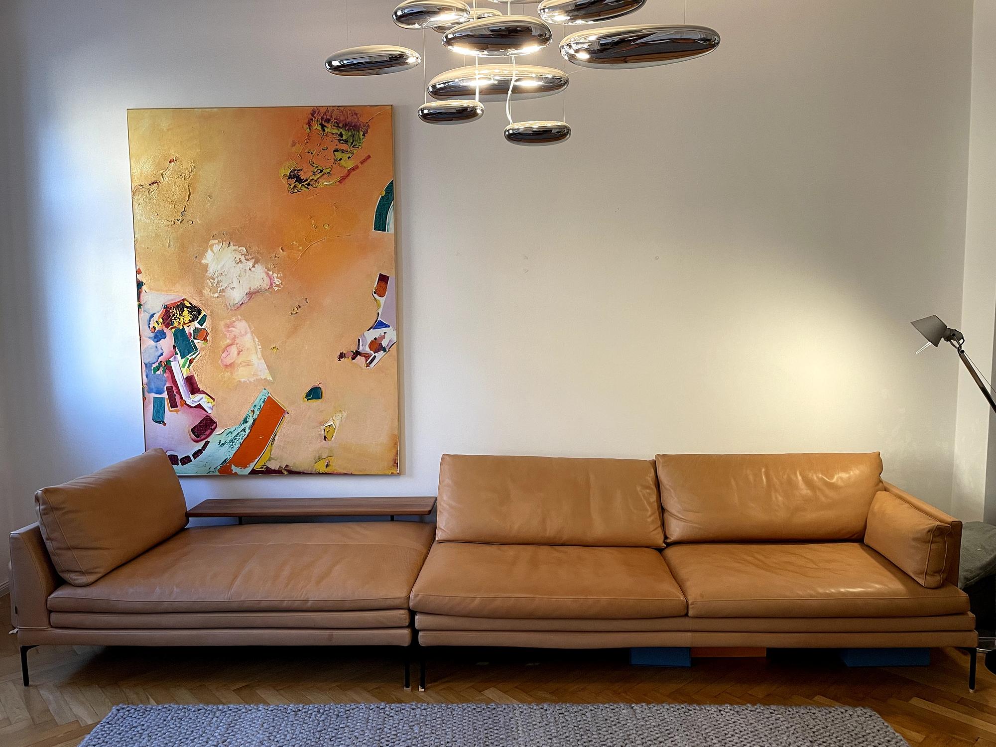 William Combination A Sofa Leather Beige 0