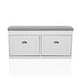 Estha I Shoe cabinet Bench with seat cushion Wood White Gray 0