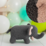 Baby Elefant & Schwein Plüschtier Baumwolle Grau Rosa 3