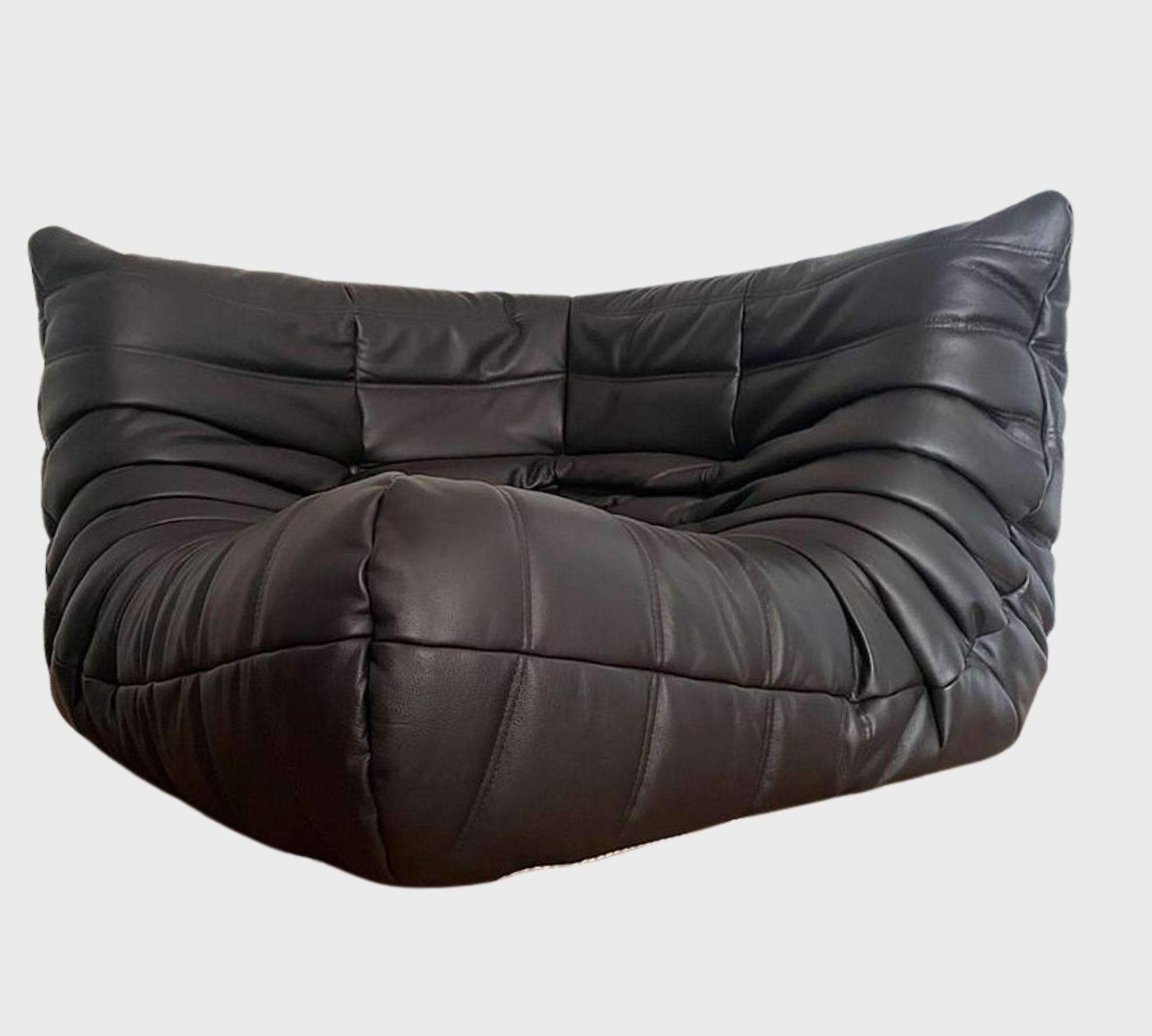 2x Togo Corner Sofa Leather Brown 0