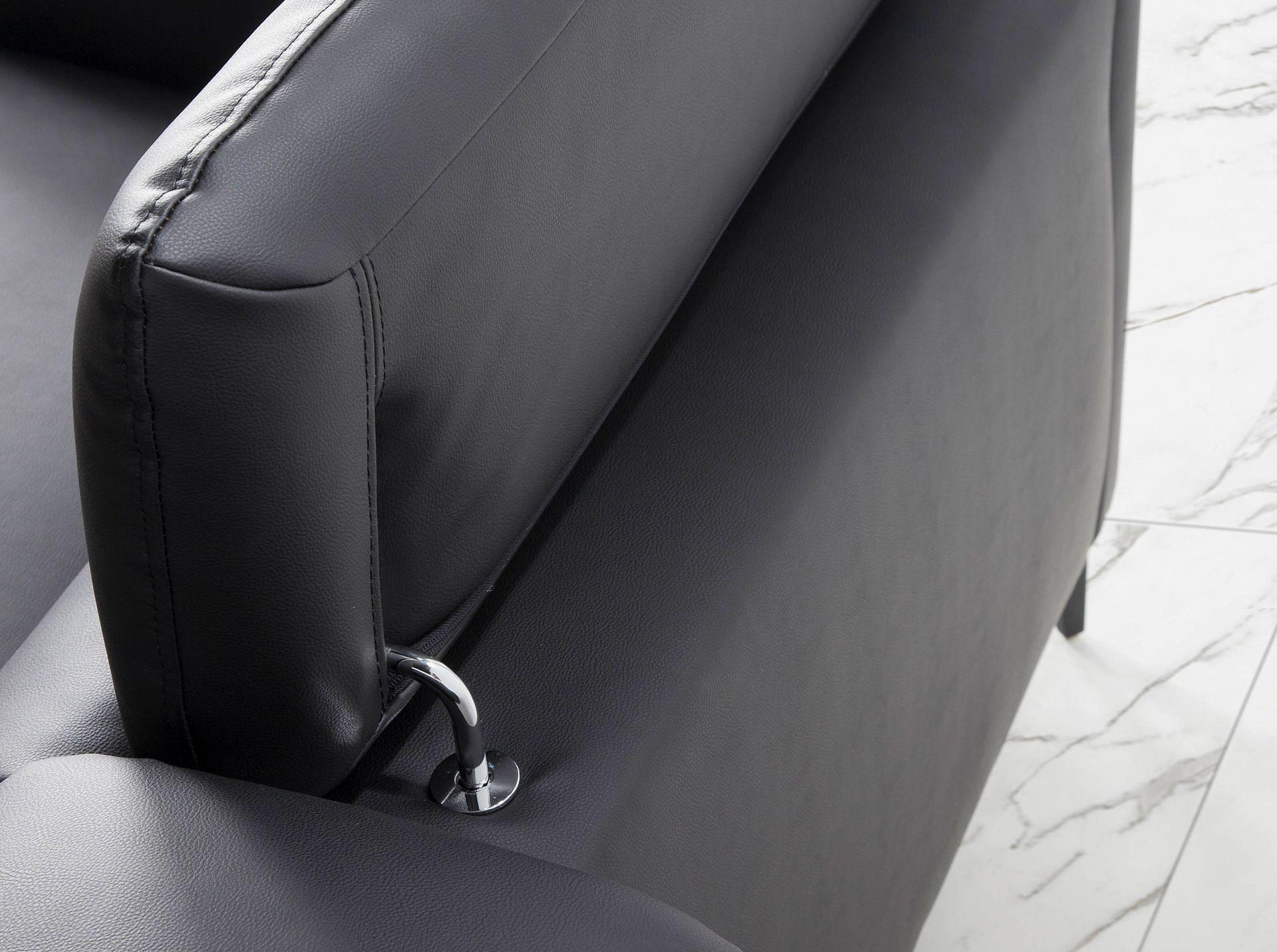 2-seater sofa black leather 7