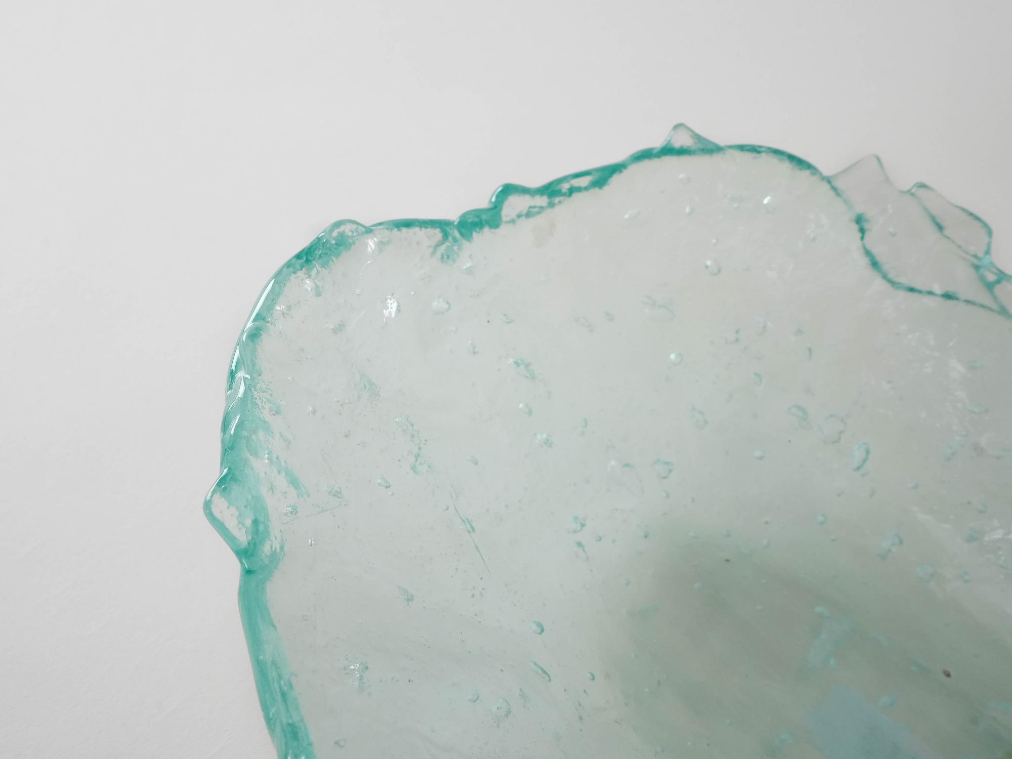 Glasschale Grün Transparent 1970er Jahre 8