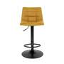 2x Bar stool steel fabric mustard yellow 1