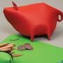 Sparschwein aus 100% Recyceltem Leder aus Spanien Rot 3