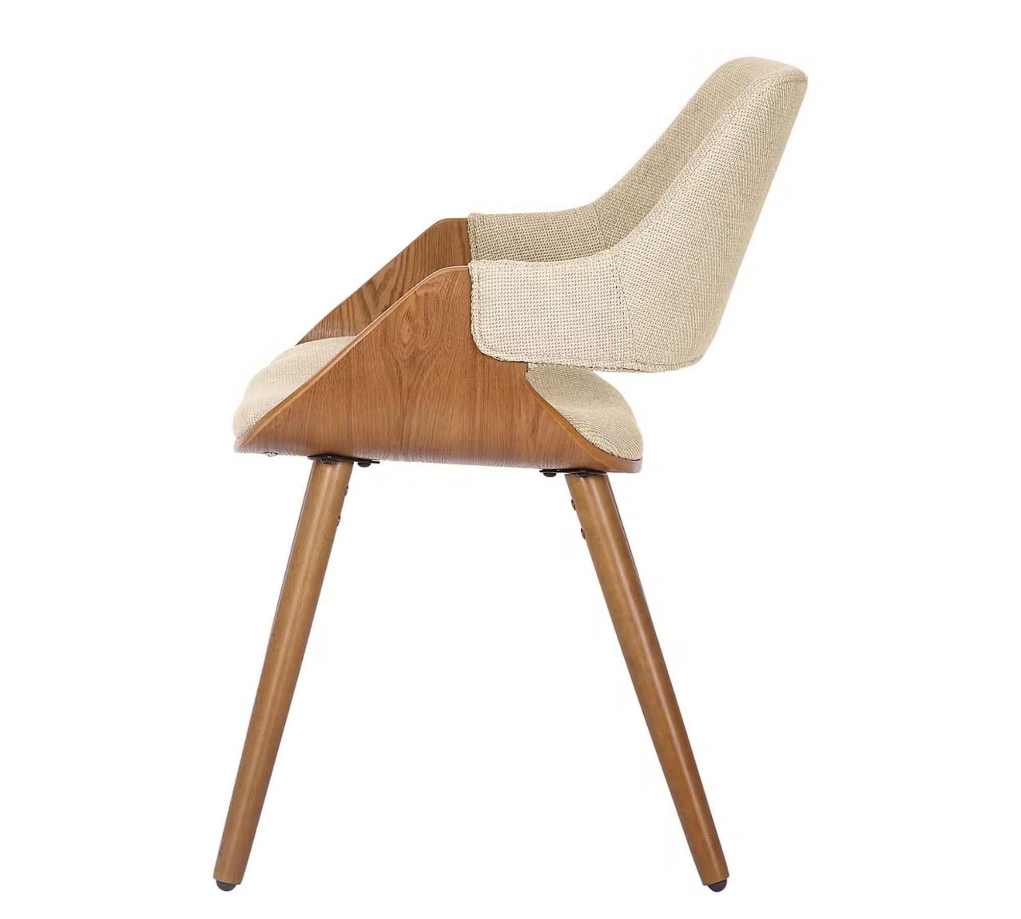 Polsterstuhl 2er-Set Stoff Creme 2