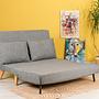Foldable sofa bed 2-seater light grey 2