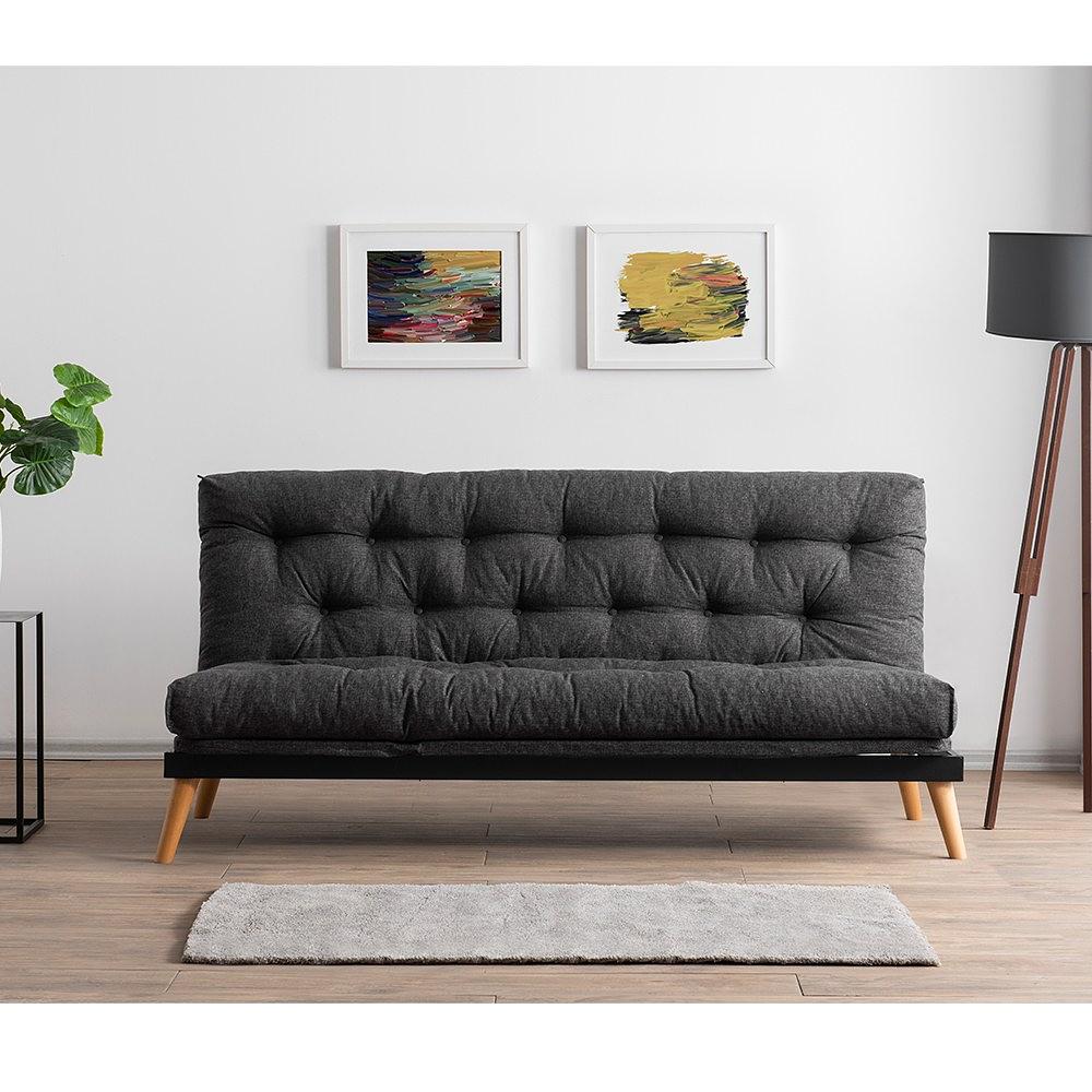 Saki Sleeper Sofa 3-Seater Dark Grey 1