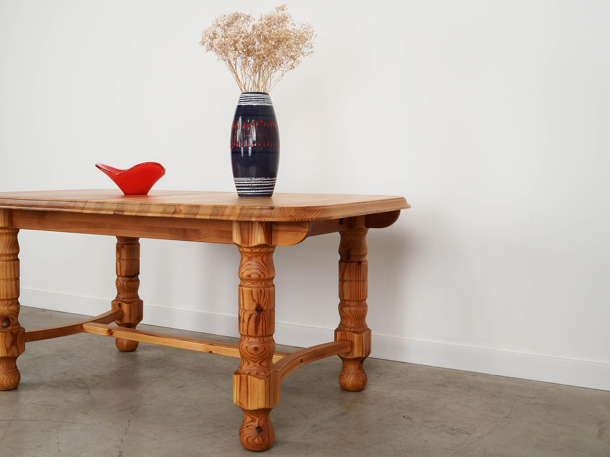Dining table pine wood 1970s 2