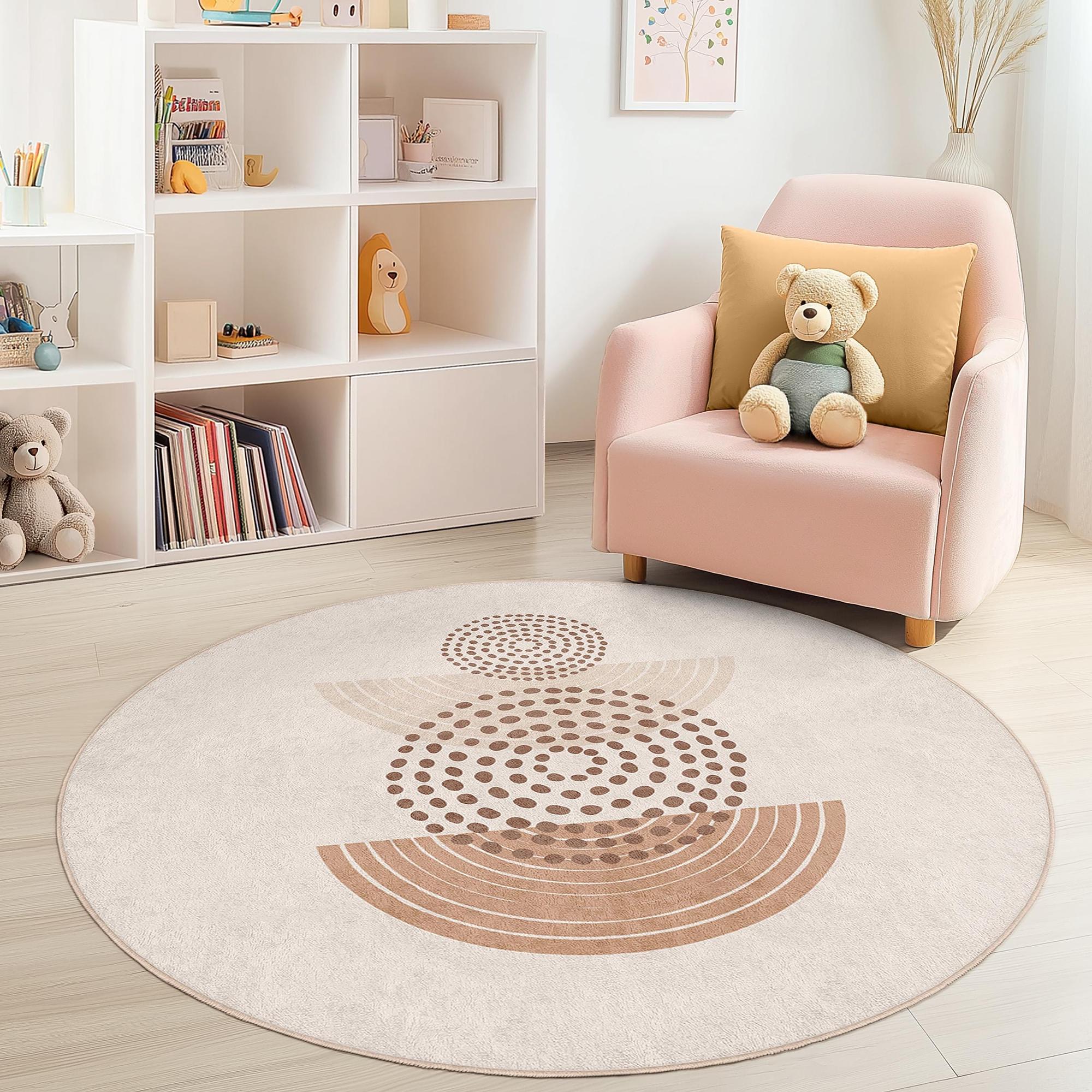 Circular pattern children's rug Multicolored Ø150cm 1