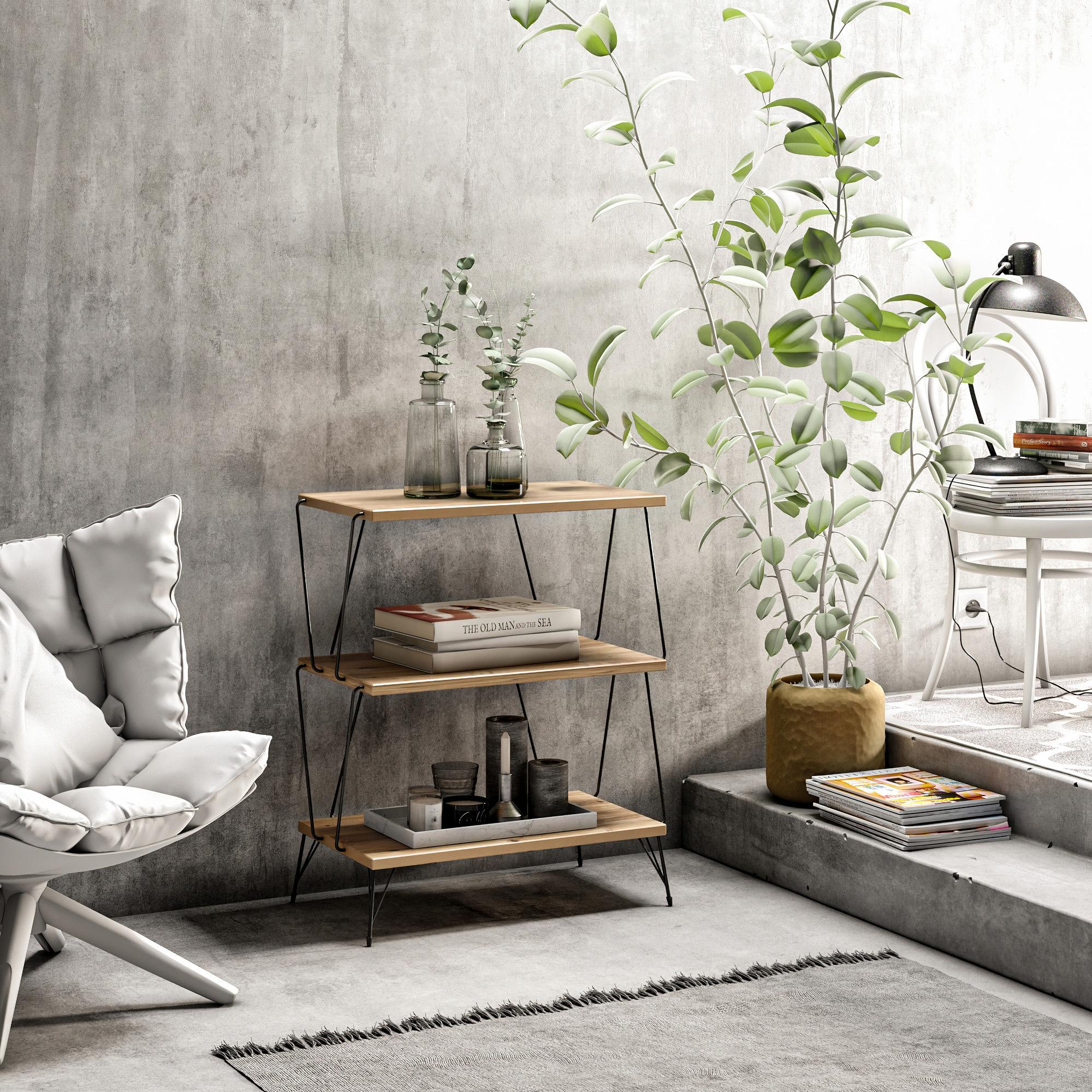 Lazandos side table wood veneer 1