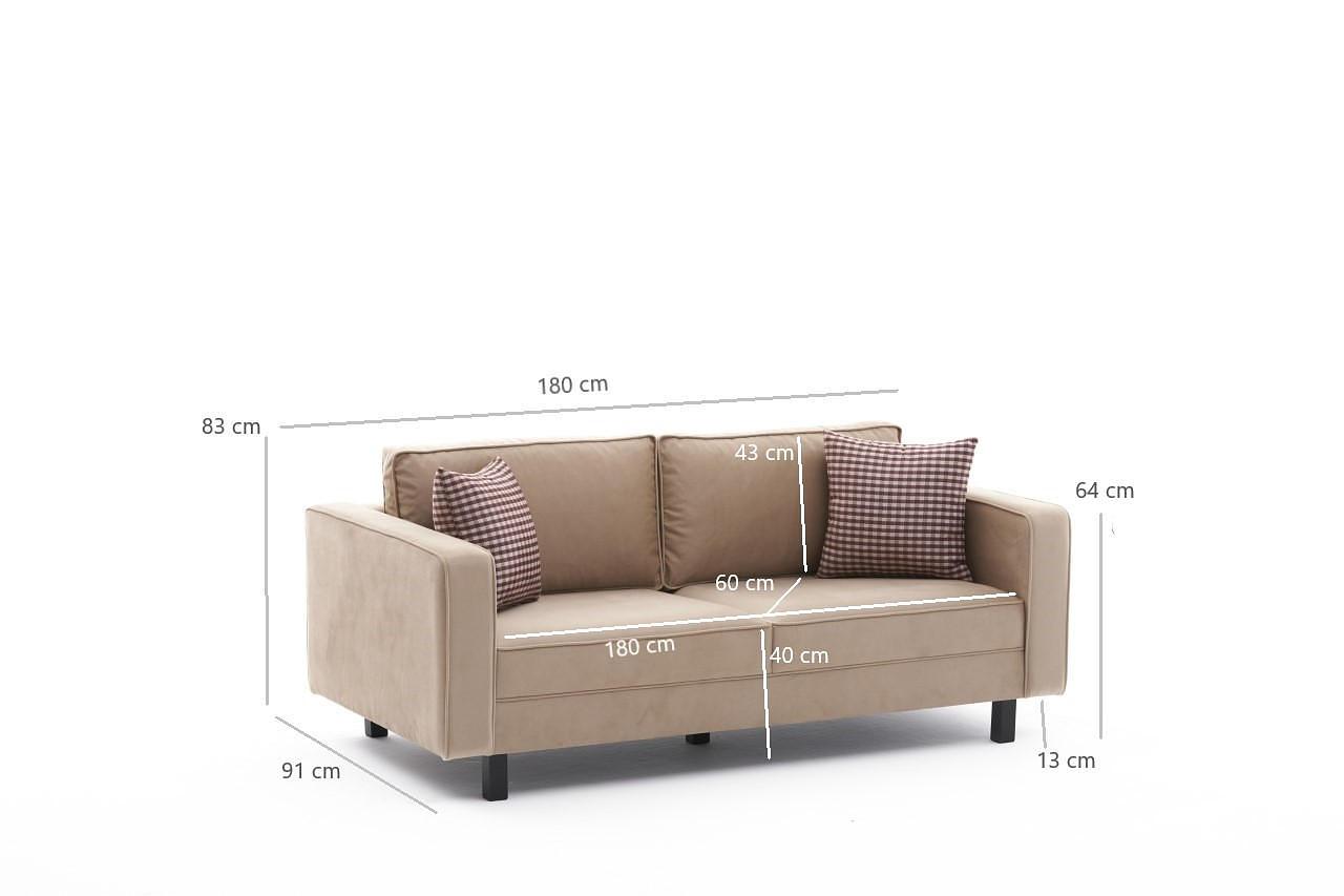 Kale Sofa 2-Sitzer Samt Creme 6