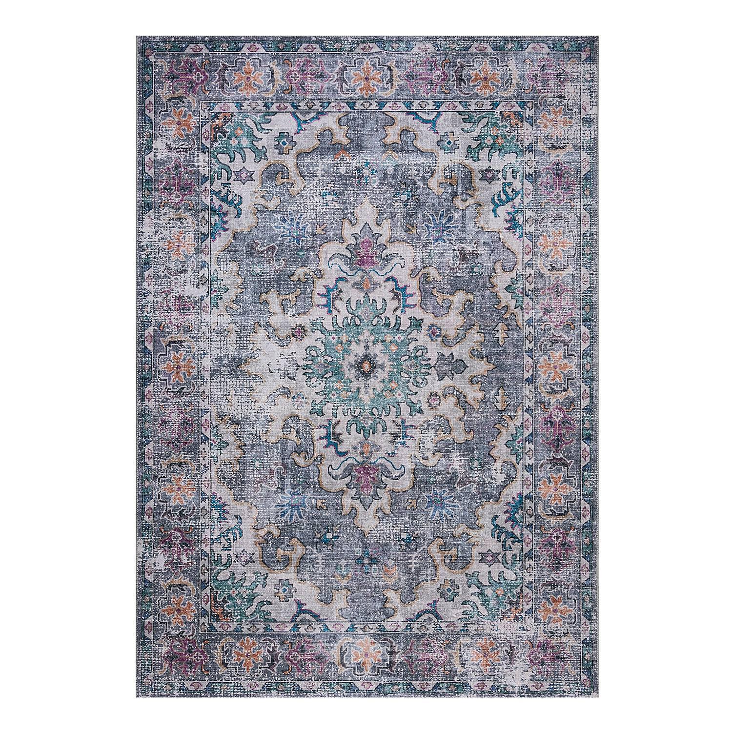 Waschbarer Kurzflorteppich Millie Blau 0