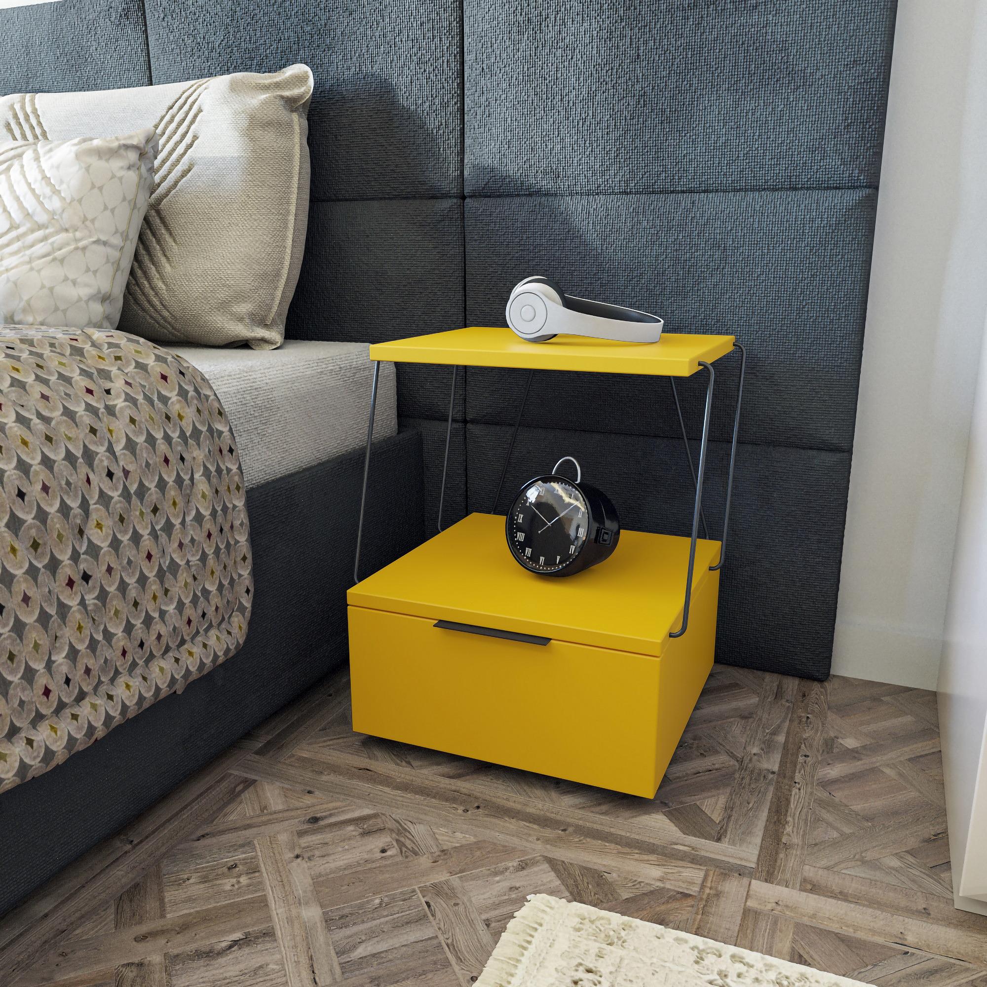 Tekoba Nightstand Wood Veneer Yellow 0
