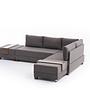 Fly corner sofa right with 2 ottomans brown 5