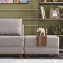 Fly Ecksofa Links mit 2 Hockern Creme 3