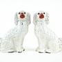 Spaniel Figures Ceramic White 1