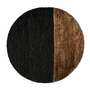 Runder Teppich Baumwolle Hanf Schwarz Beige 120 x 120cm 0