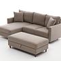 Eva Sofa Récamiere Links mit Hocker Creme 5